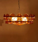 Solaris Disc Glass Chandelier – Two-Tier Gold & Murano-Style Glass Pendant