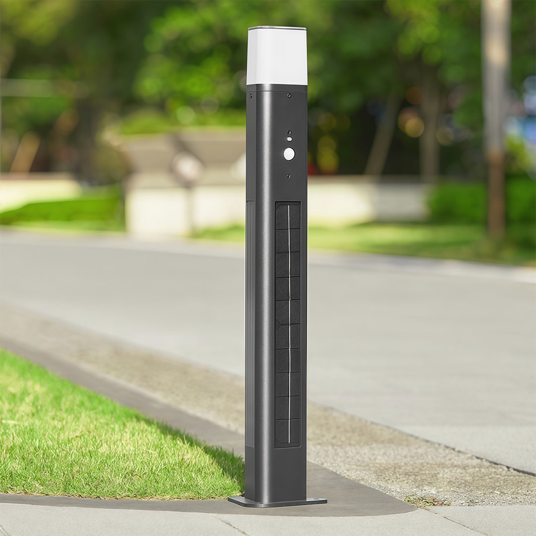 Solar Bollard Light Outdoor Garden Aluminum LED Landscape Lamp