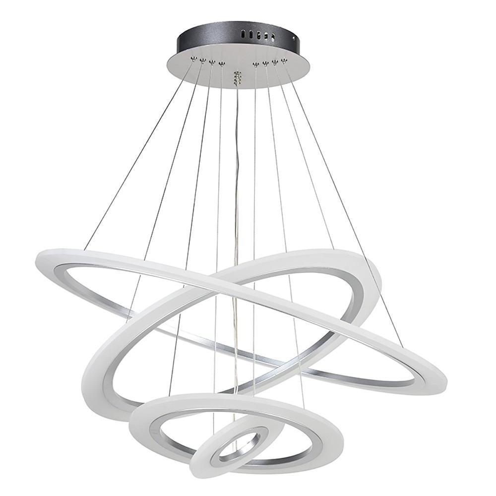 Modern 4-Ring LED Chandelier with Adjustable Hanging