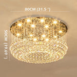 Glass Cicles Crystal Led Chandelier Drum Flush Mount Chandelier