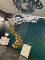 Glass Feathers Flying Chandelier — Modern LED Statement Pendant for Dining & Living Rooms