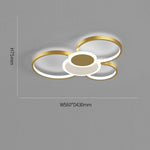 Modern Led Circles Flush Mount Ceiling Light Artistic Eclipse Design Energy Efficient Lighting