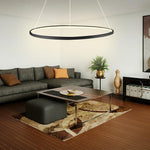 Round Geometric 30 Watt Single Ring Integrated Led Modern Bedroom Pendant