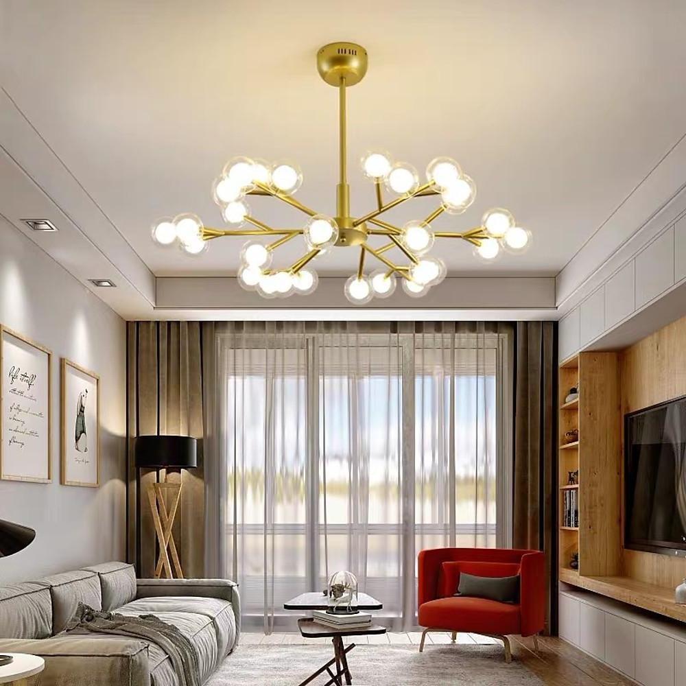 Novelty Iron Chandelier With 30 Light Glass Orbs Bubble 33 Wide Led Lighting