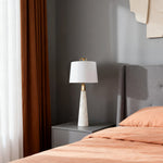 Nordic White Marble Table Lamp with Cloud Stone Shade