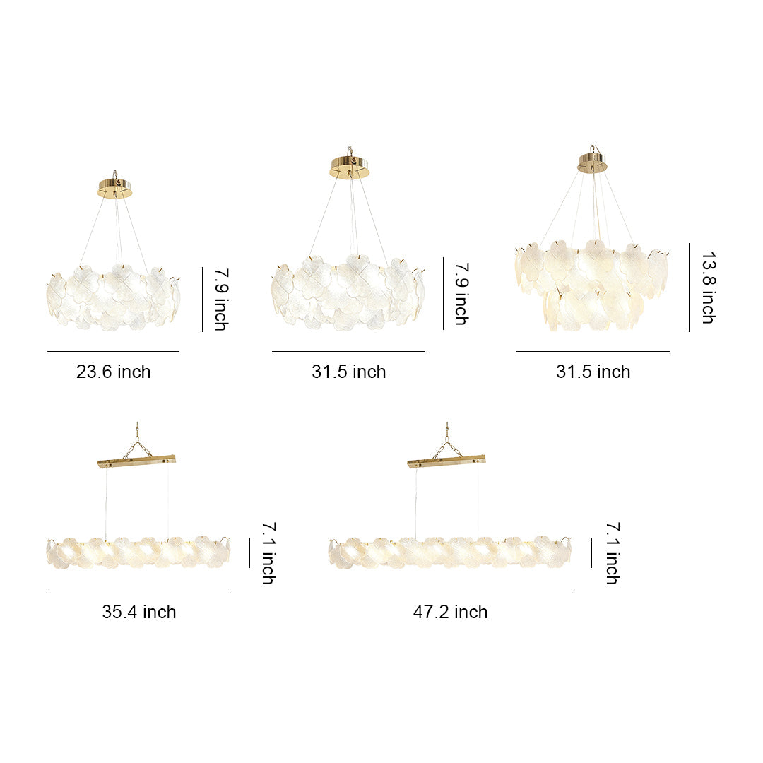 French Art Glass Chandelier with Brass Iron Frame, Modern Luxury Ceiling Light