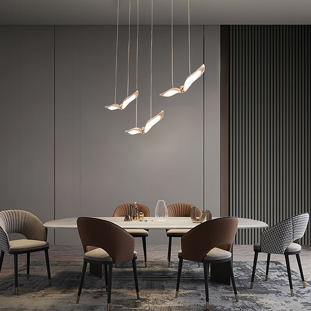 Aurelia Gull Pendant Light — Nordic LED Ceiling Lamp in Rose Gold