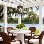 Aria Outdoor Pendant Light – Black Aluminum & Glass Lantern
