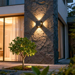 Quadra Outdoor LED Wall Sconce in Matte Black, 360° Architectural Lighting