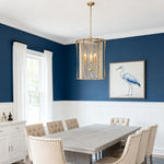 Handcrafted Wood Bead Chandelier with Gold Finish, 3-Light Candle Sockets
