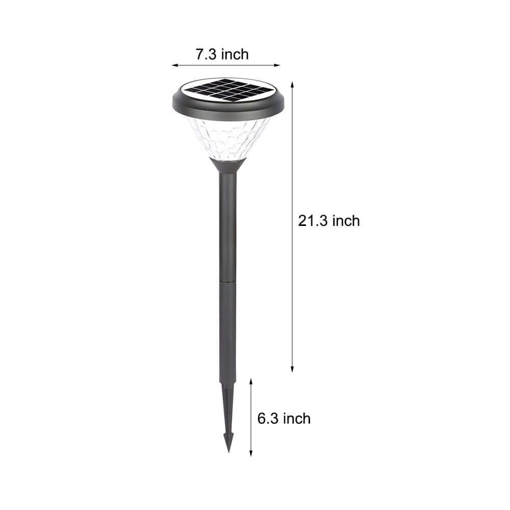 Lumen Glow Solar Path Light – Black Aluminum with Water Ripple Shade