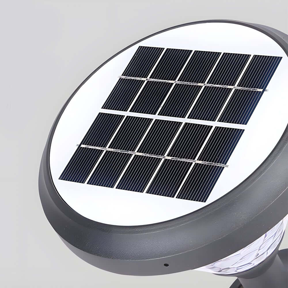 Lumen Glow Solar Path Light – Black Aluminum with Water Ripple Shade