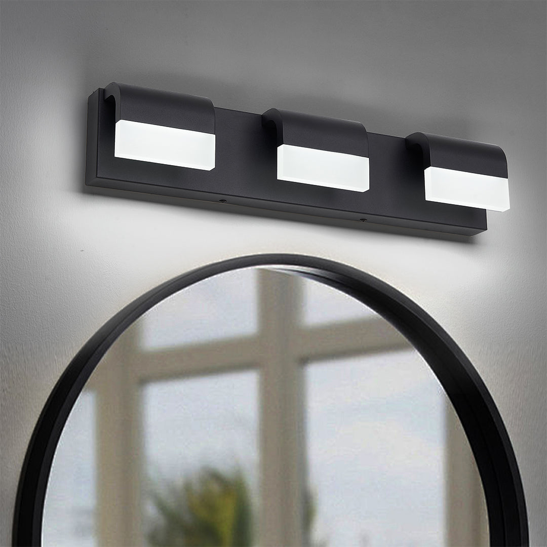 Modern Black Vanity Light for Bathroom Makeup Mirror – LED Wall Sconce