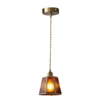 Brass and Glass Polygonal LED Pendant Light, Adjustable Nordic Chandelier