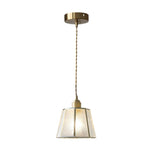 Brass and Glass Polygonal LED Pendant Light, Adjustable Nordic Chandelier