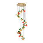 Aurelia LED Glass Cherry Chandelier — Nordic Designer Pendant for Staircases & Living Spaces
