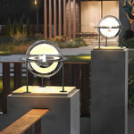 Solar Globe Pillar Light in Stainless Steel for Gate and Garden
