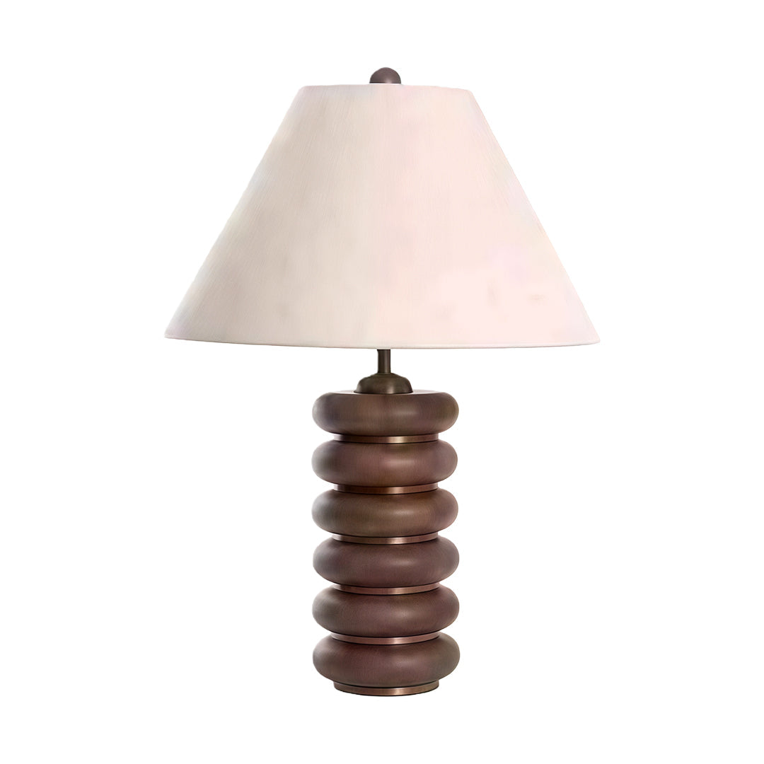 American Retro Cloth Table Lamp with Fabric Shade for Bedroom and Living Room