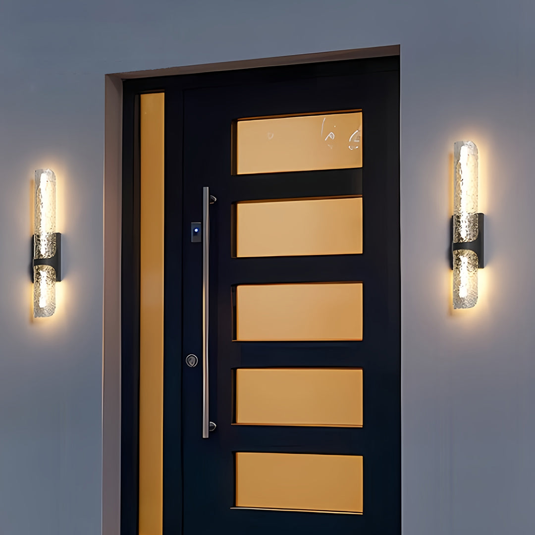 Modern Black Outdoor Wall Sconce with Integrated LED Lighting
