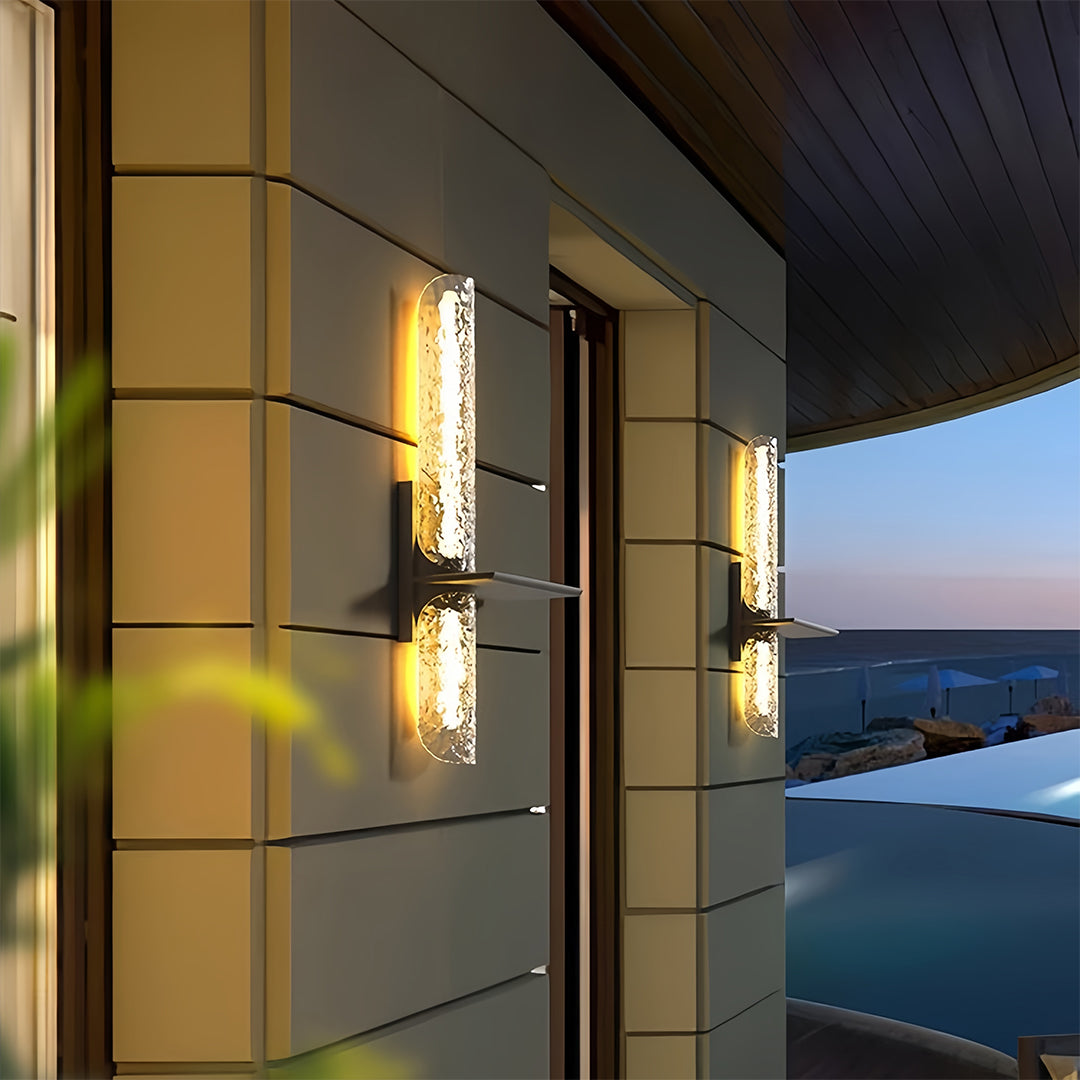 Modern Black Outdoor Wall Sconce with Integrated LED Lighting
