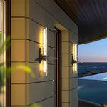 Modern Black Outdoor Wall Sconce with Integrated LED Lighting
