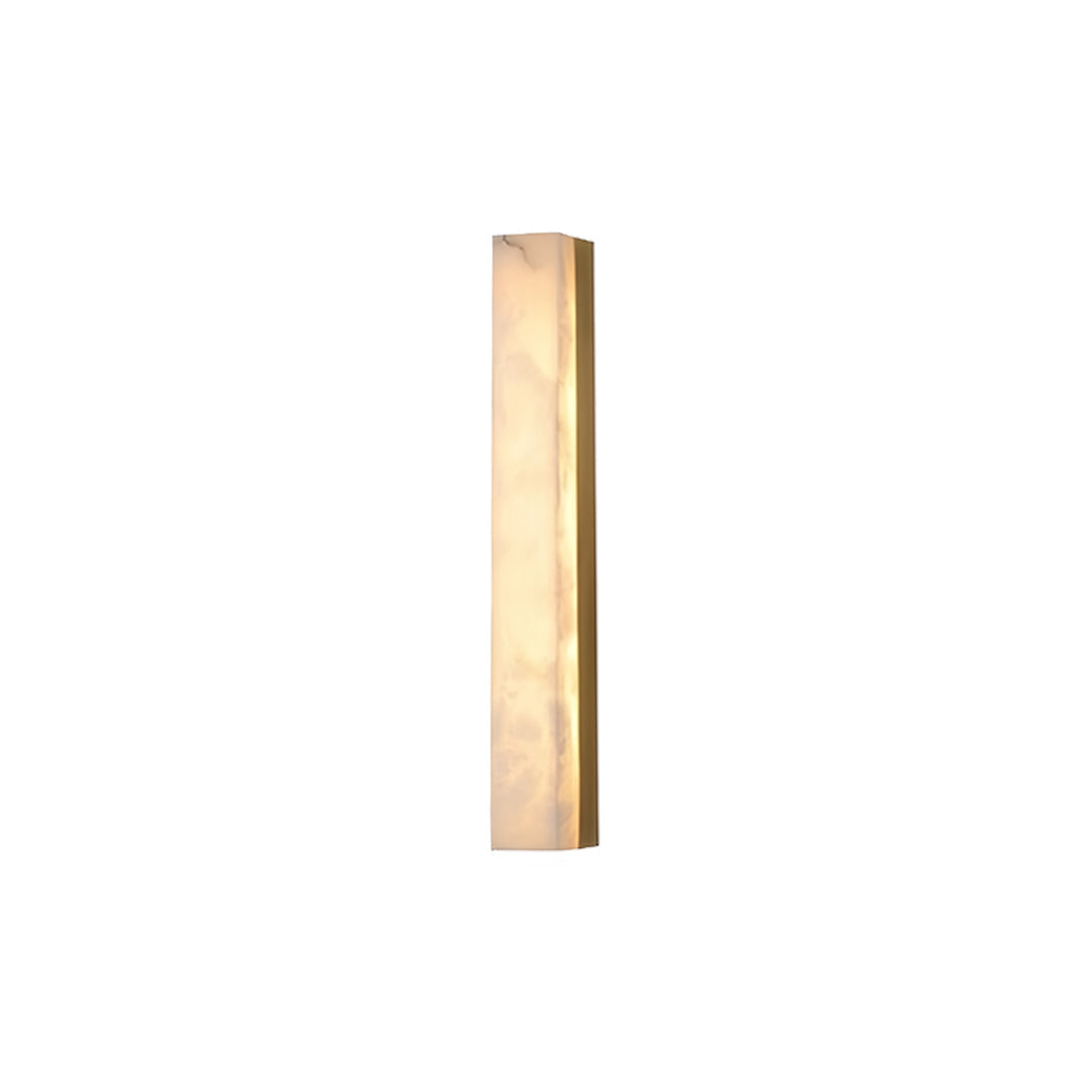 Hammered Copper Linear Wall Sconce with Marble Shade – Modern Minimalist LED Lighting