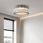 Lumina Crystal Flush Mount Ceiling Light in Black and Glass