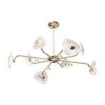 Crystal Vintage Chandelier with Terracotta Gold Frame and Full-Spectrum LED
