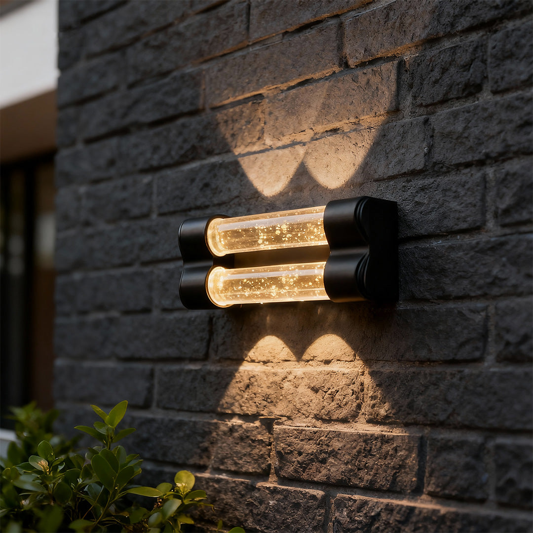 Luxury Crystal Wall Sconce with Up & Down LED Lighting, IP65 Waterproof
