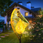 Curled Leaf Solar LED Lawn Light – Modern Black Metal Outdoor Garden Lamp