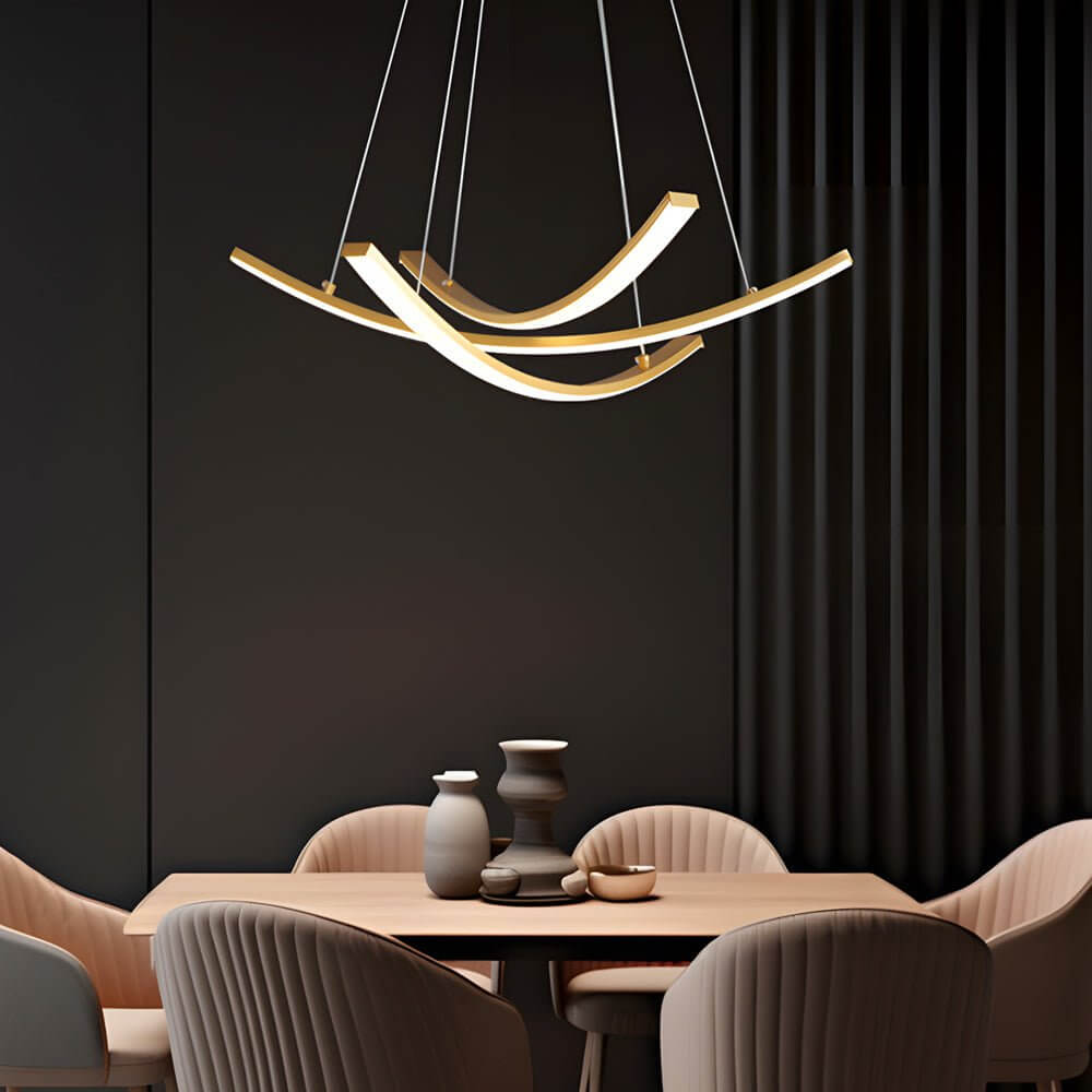 Artisan Copper Ribbon LED Pendant Light for Modern Interiors