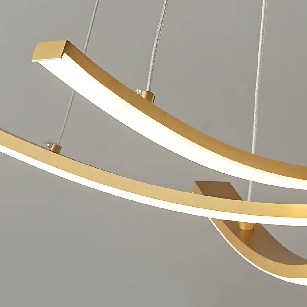 Artisan Copper Ribbon LED Pendant Light for Modern Interiors