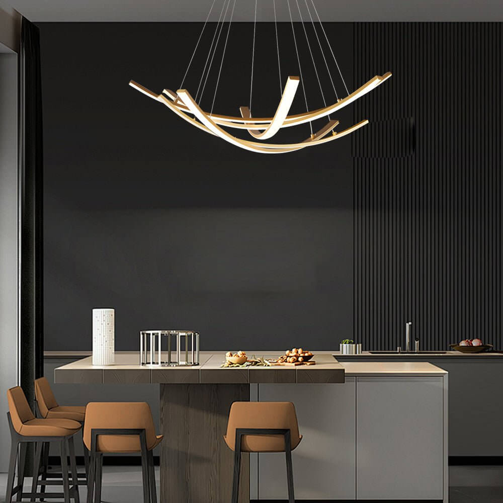 Artisan Copper Ribbon LED Pendant Light for Modern Interiors