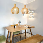 Handcrafted Wooden Birdcage Pendant Light with E27 Socket