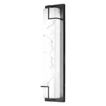 Black Stainless Steel Outdoor Wall Sconce with Marble Shade