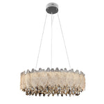 Champagne Gold Crystal Chandelier with Adjustable Chain, French Palace Style Ceiling Light