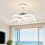 White Ceiling Fan with Integrated LED Light – Modern Nordic Design