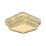Crystal Flush Mount Ceiling Light with Chrome Frame and LED Illumination
