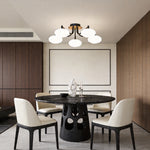 Lumina Glass Flush Mount Ceiling Light — Modern LED Fixture in Black