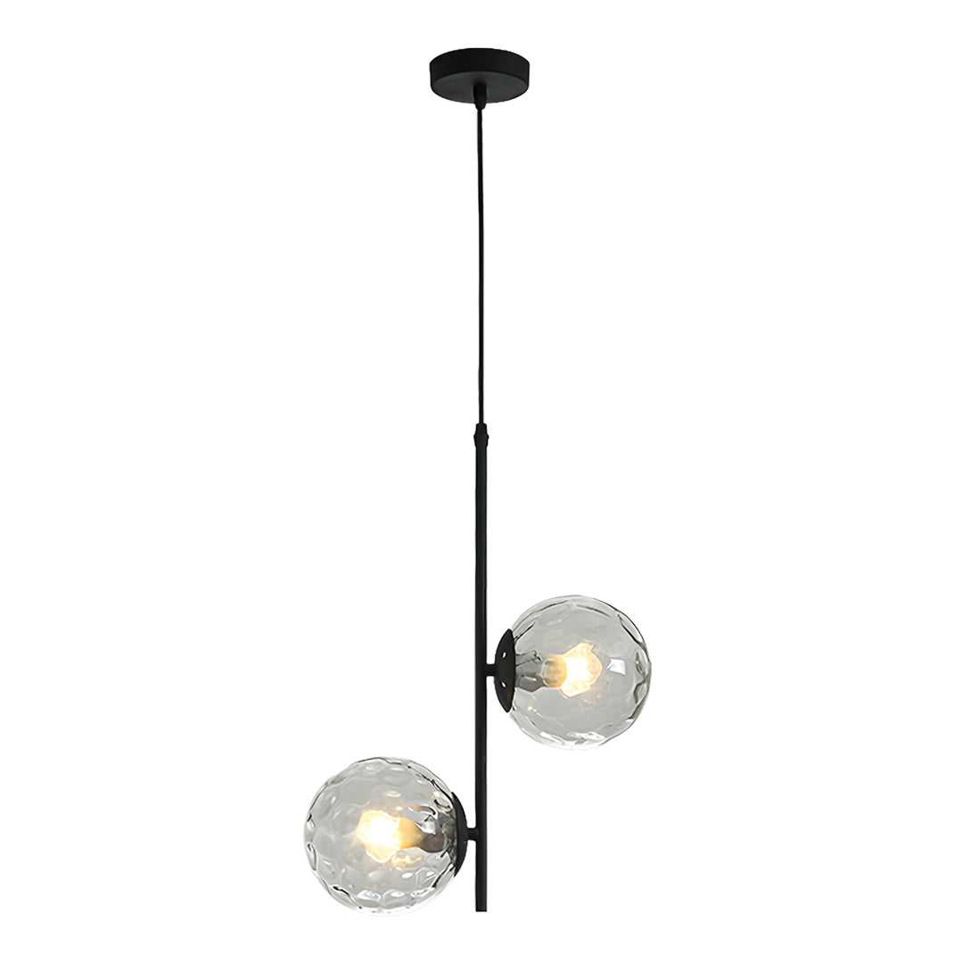 Modern Double Globe Glass Pendant Light with Adjustable Cord