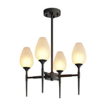 Lumina Brass Glass Chandelier – Modern Minimalist Ceiling Light