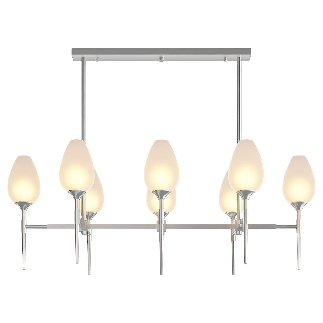 Lumina Brass Glass Chandelier – Modern Minimalist Ceiling Light