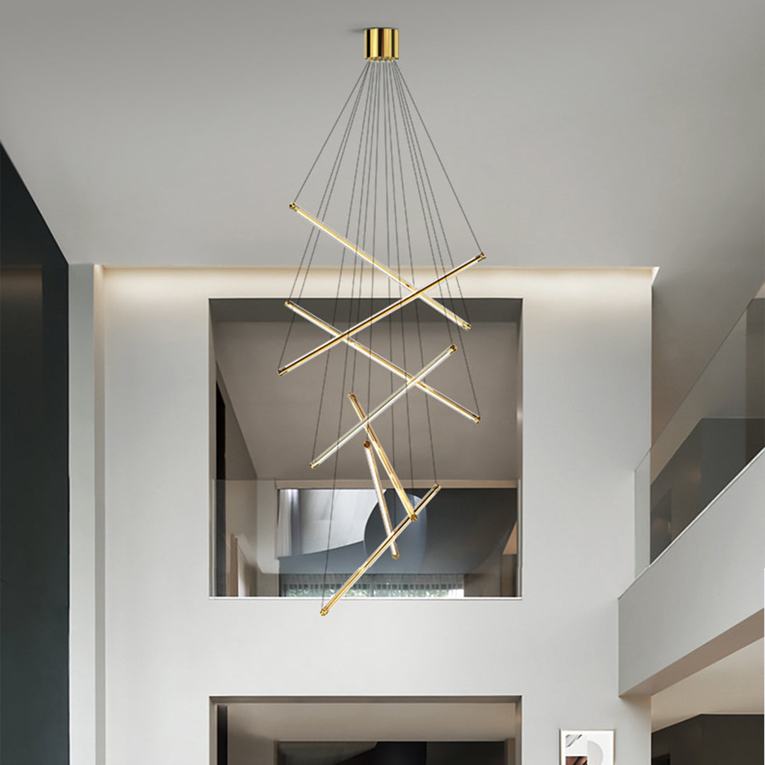 Nordic Minimalist LED Linear Chandelier for Modern Interiors