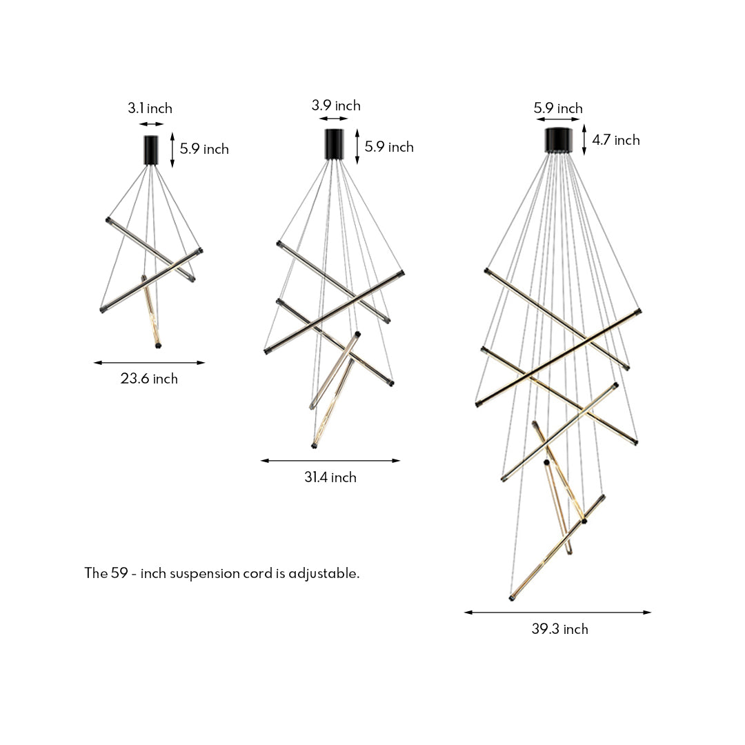 Nordic Minimalist LED Linear Chandelier for Modern Interiors