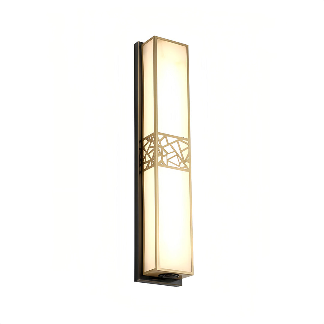 Linear Wall Sconce in Copper and Marble – Modern Minimalist LED Strip Light