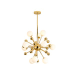 Aurelia 12-Light Gold Sputnik Chandelier in Glass and Iron for Modern Interiors