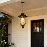 European Industrial Aluminum Pendant Light with Clear Glass Shade for Outdoor Corridors