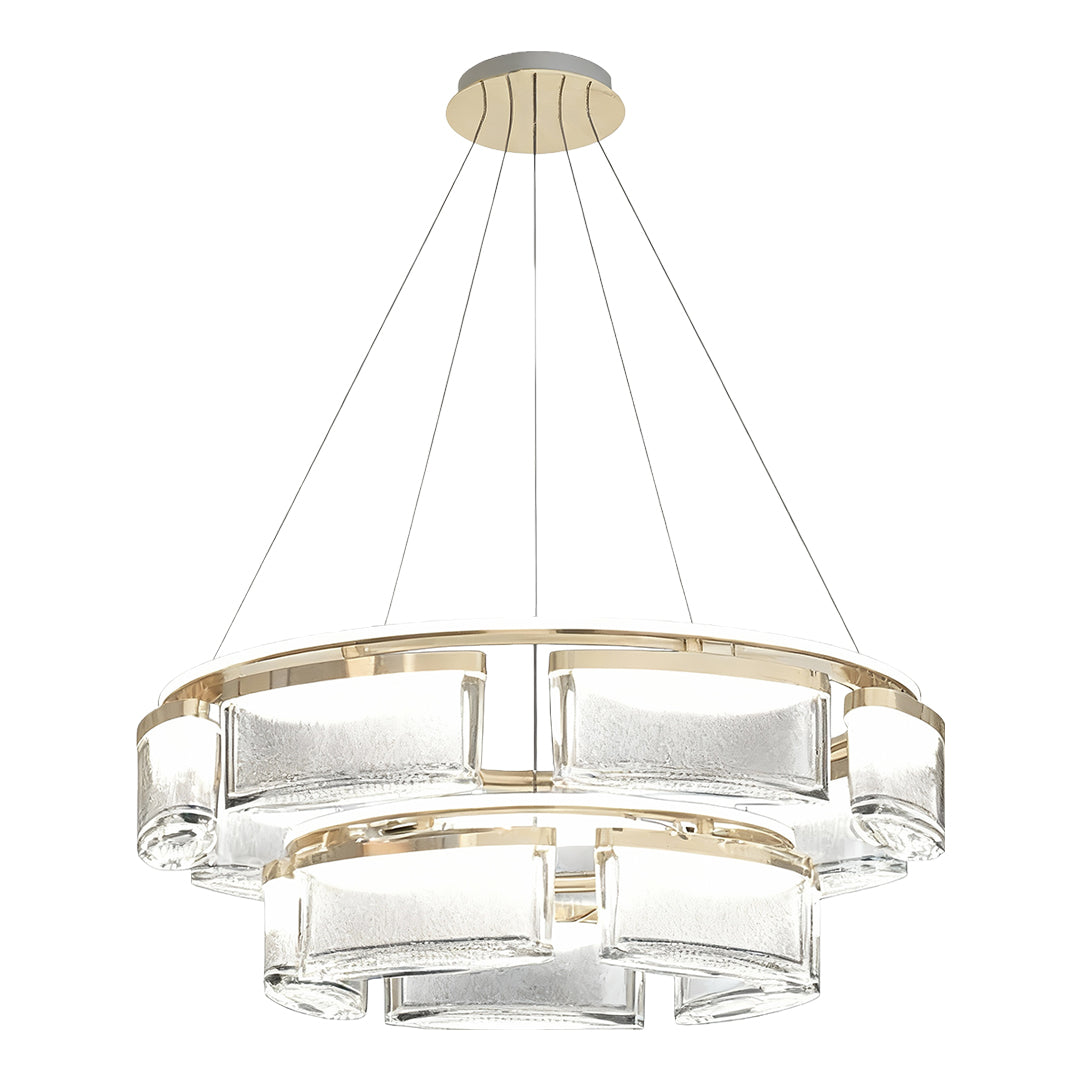 Lumina Crystal Chandelier in Gold Aluminum for Grand Interiors