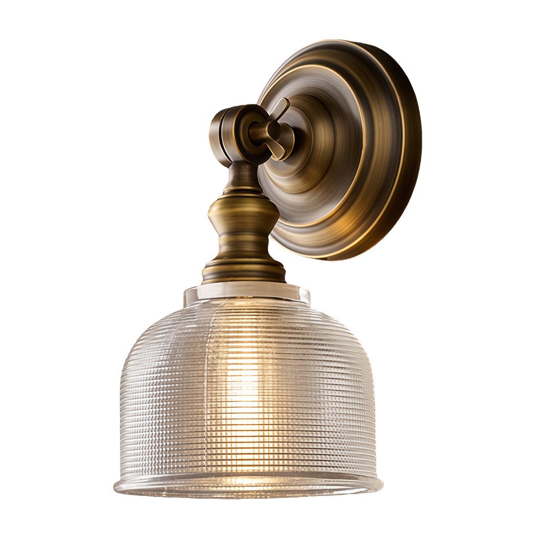 American Retro Solid Brass LED Wall Sconce for Bedroom and Living Room