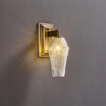 French Retro Brass LED Wall Sconce with Glass Shade for Elegant Interiors